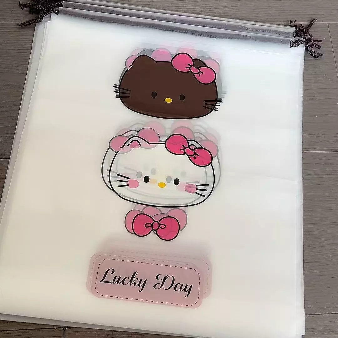 Storage bags, drawstring shoe bags, travel shoe storage bags, CPE frosted drawstring pouches, cute cartoon storage bags, dust‑proof storage bags for clothes